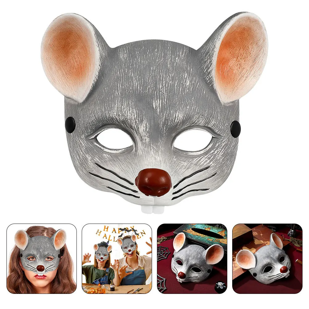 

2 шт., маска крысы, реалистичная 3D пена из искусственной кожи, половина лица, маска животного, Хэллоуин, карнавал, косплей, костюм, вечерние костюм крысы, маски для мыши