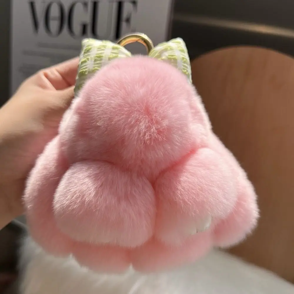 Pluszowe pompony łuk królik wisiorek kreskówka wisząca ozdoba puszysty króliczek lalka brelok wypchana lalka torba wisiorek akcesoria do toreb — zdjęcie 4