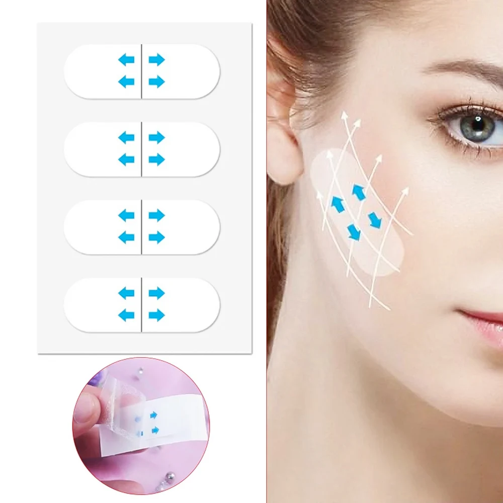 40pcs Invisible Thin Face Stickers Fast Face Lift Up Facial Line Wrinkle Sagging Skin V-Shape Chin Adhesive Tape Makeup Tools