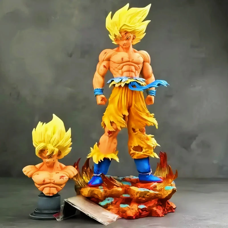 

Genuine Sun Goku Jt Statue Z Figure Replaceable Head Led Base Super Saiyan Wukong Action Doll Collection Model Toy Birthday Gift
