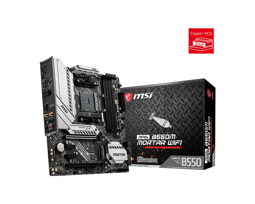 MSI MAG B550M MORTAR MAX WIFI DDR4 4400MHz Motherboard Support AMD Ryzen 5000 Series Processors AM4 Mainboard PCIe 4.0 M-ATX