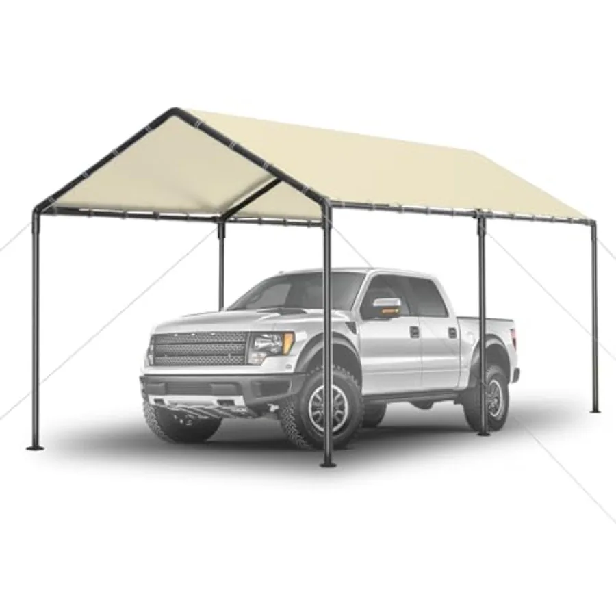 

10x20ft Heavy Duty Carport with All-Season Tarp for Car and Truck Protection Portable Garage Storage Shed for Outdoor Equipment