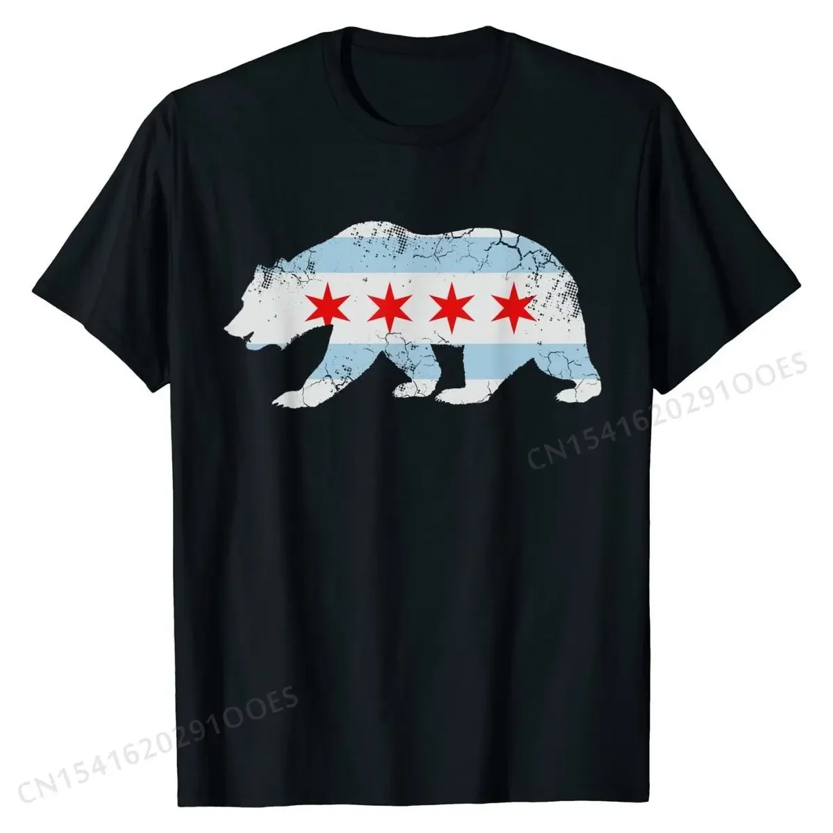 Chicago Flag Transplant Family T-Shirt Man Funny Tees Cotton T Shirt Slim Fit