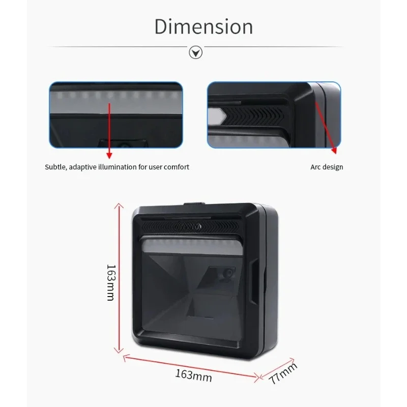 전방향 바코드 스캐너, 최고의 2D QR 1D 프레젠테이션 스캐너, 소매 Superme USB 데스크탑 스캐너, MP8000