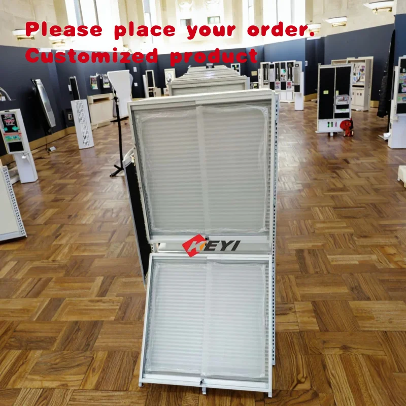 custom.Customized Modern Panel Display Stand with Eco-Friendly Design Lockable Metal Frame LED Lighting & Construction