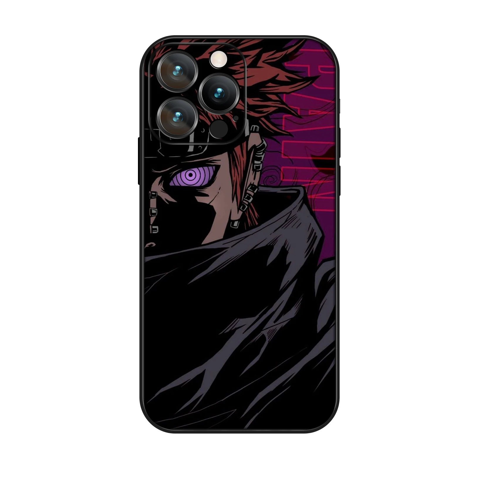 MINISO Anime PAIN Tendo Akatsuki Case for iPhone 16 Pro Max Soft Silicon Phone Case for iPhone 16 15 14 13 12 11 Pro Max Plus