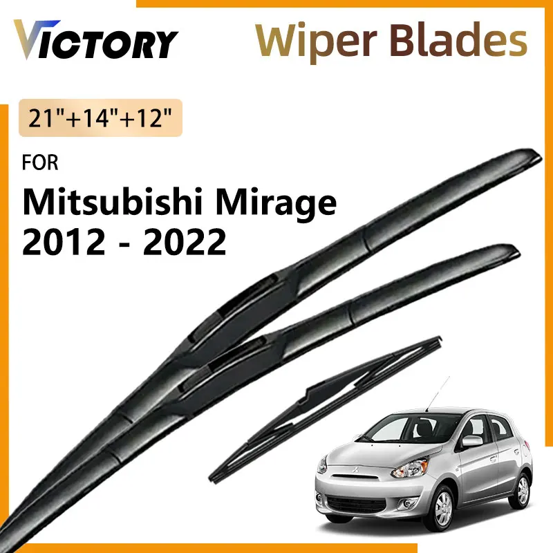 Front Rear Wiper Blades For Mitsubishi Mirage Hatchback 2012 - 2022 2021 2020 2017 2016 2015 2014 Dodge Attitude Window Brushes