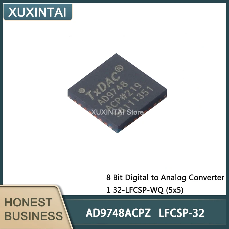 

5Pcs/Lot New Original AD9748ACPZ AD9748A 8 Bit Digital to Analog Converter 1 32-LFCSP-WQ (5x5)