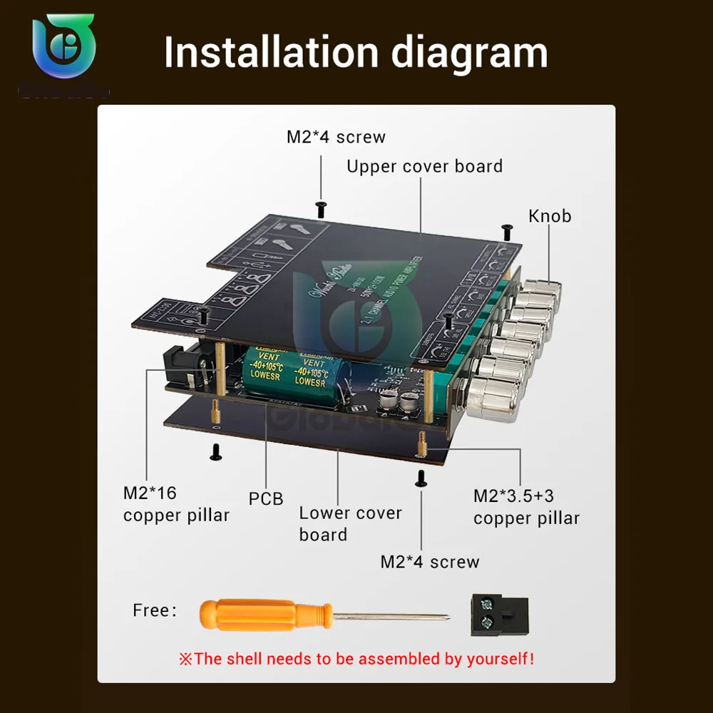 ZK-AM100 High Power Amplifier Board For KTV Speakers audio HiFi Stereo Bluetooth Amplifier Module 2.1 channel AMP 50W*2+100W