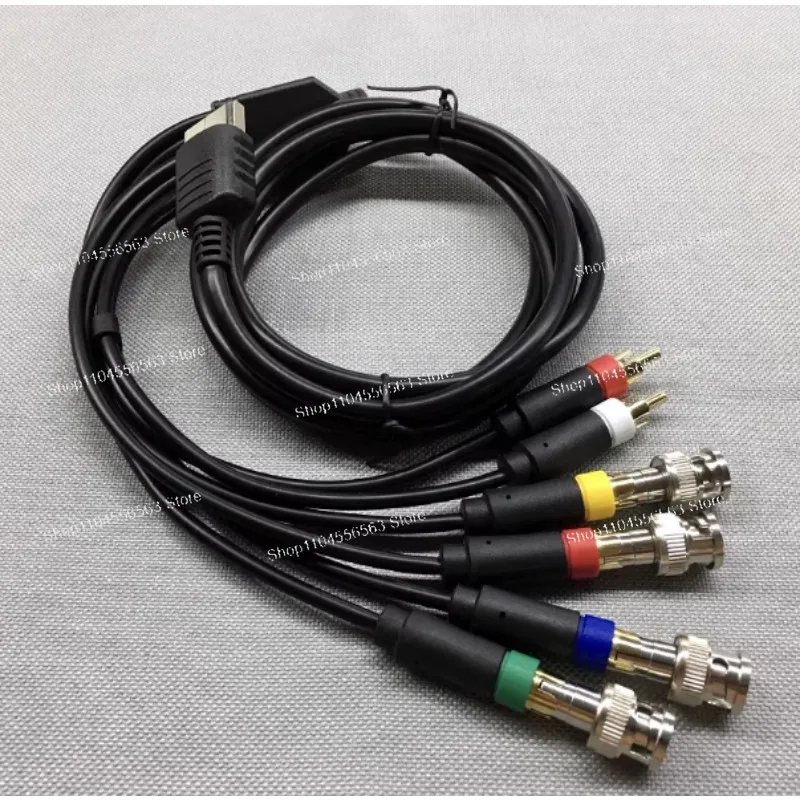 DC128 High Quality RGBS AV Cable for Retro Gaming, Compatible with CRT Monitor, 5-in-1 Red Green Blue Sync Audio Video Cord