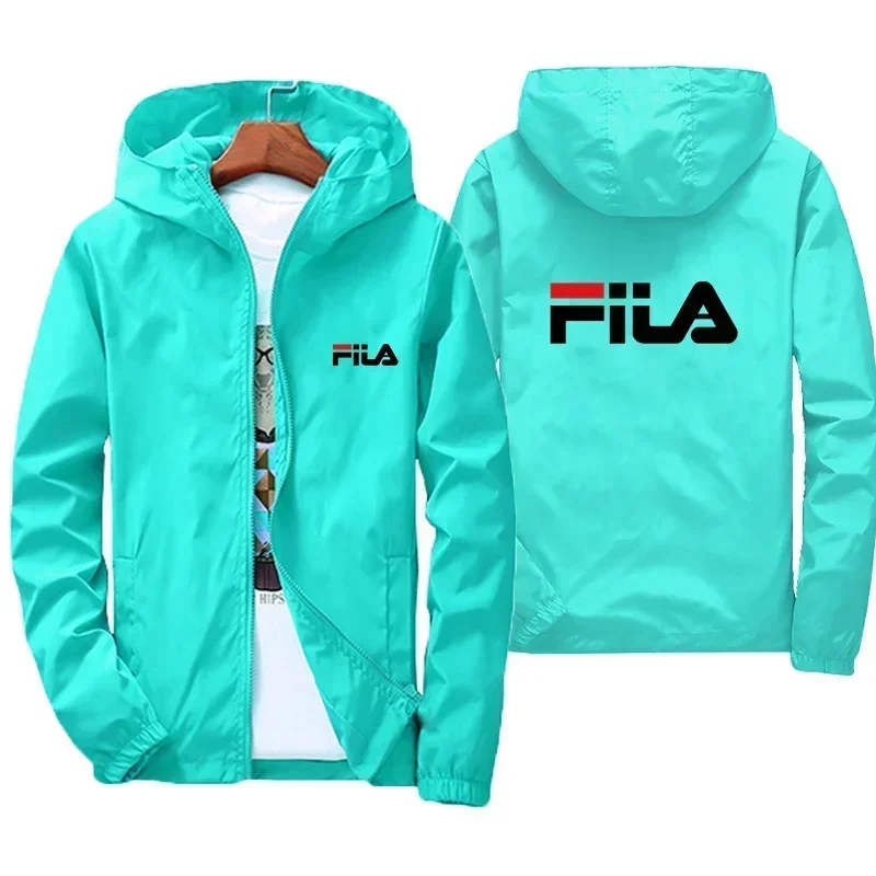 

2026 Spring New Men's Plus Size Fashion Print Hooded Zip-Up Jacket Outdoor Sports Windproof and Waterproof Leisure Coatmens jack
