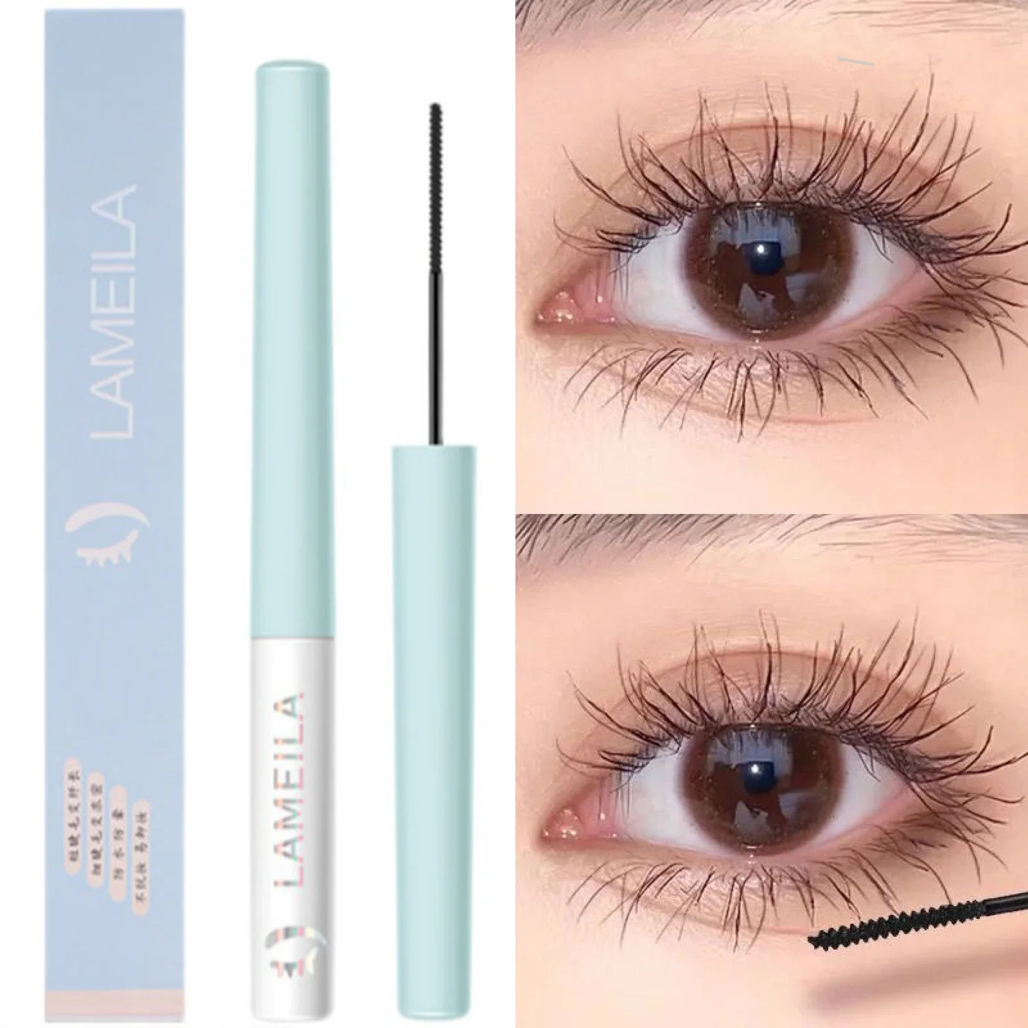 Ultra-fine Small Brush Head Mascara Lengthening Black 3D Lash Eyelash Extension Eye Lashes Long-wearing Black Color Mascara