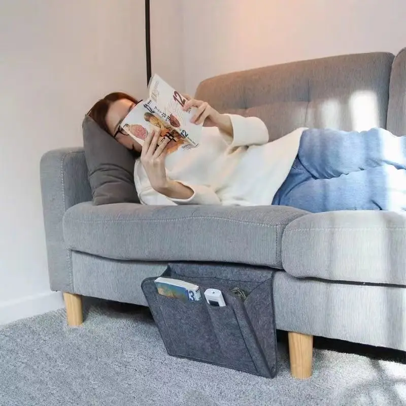 منظم تعليق السرير الجديد 2025 - جيوب تخزين اللباد للأريكة وجانب السرير وجهاز التحكم عن بعد وحل تخزين الألعاب #4