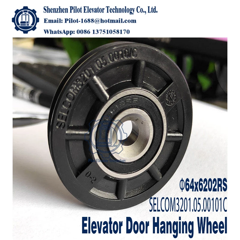 Steel Double Folding Elevator Door Wheel 5200 5400 5500 Wire Rope Selcom Door Roller Wire Rope Sheave 3201.05.0010