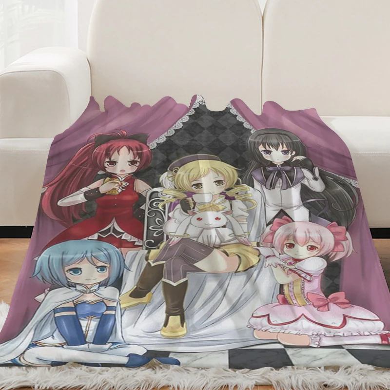 Winter Blanket H-Madoka Magicas Sofa Blankets Fluffy Soft Blankets Microfiber Bedding King Size Blanket Warm Knee Fleece Camping