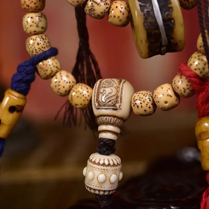 108 Of Bodhi Seed Moon Buddha Beads Backflow Bone A Dai Material Snowball Accessories