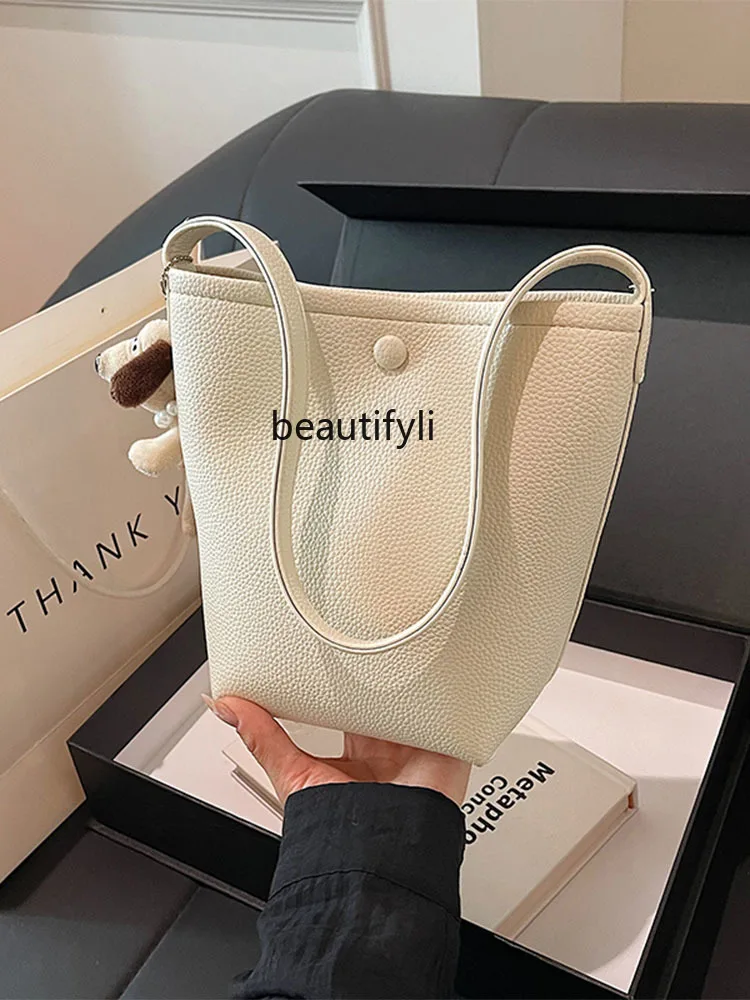 Hand-Carrying Fashion Bucket Bag Korean Simple All-Match Shoulder Bag Niche Fashion Underarm Bag