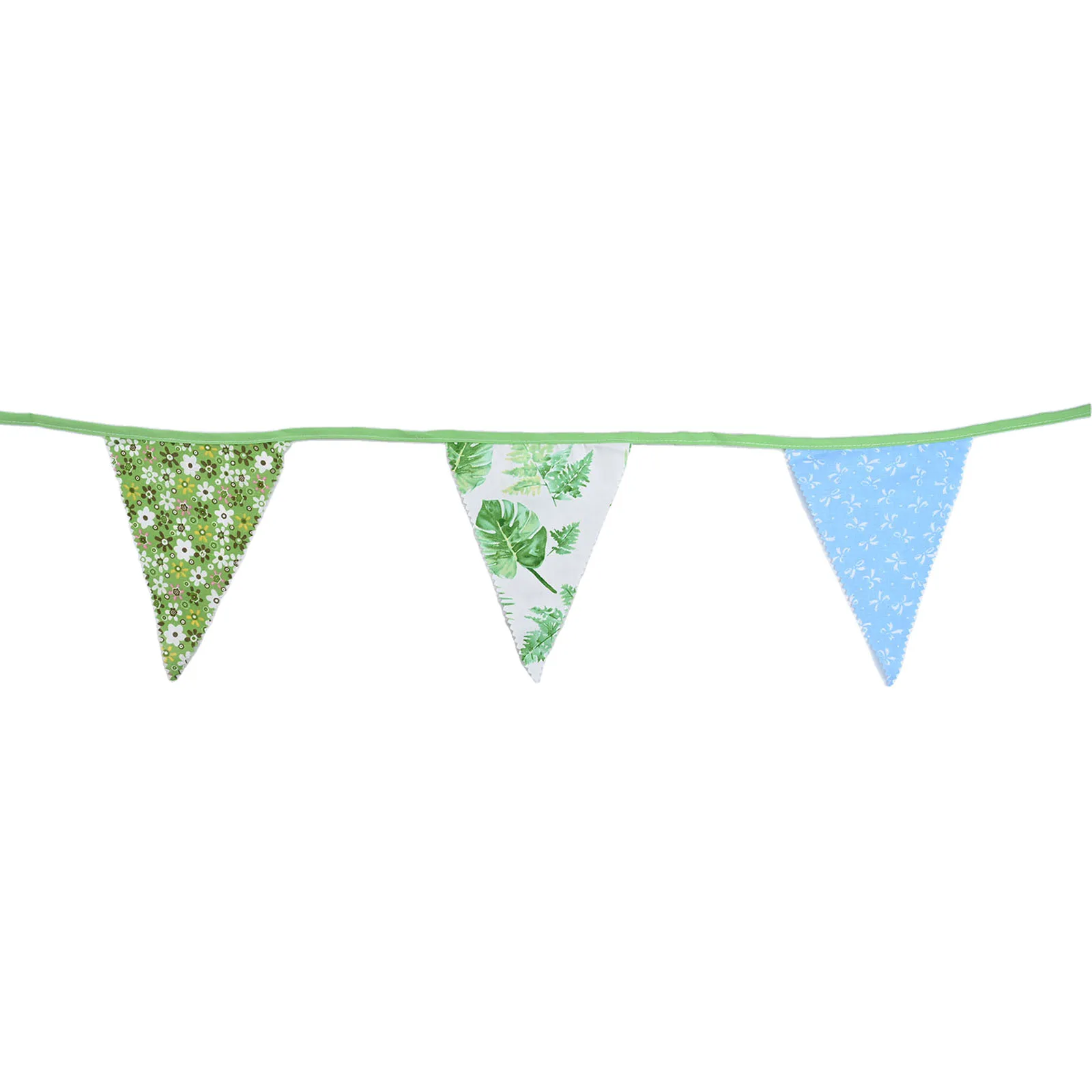 33 Ft Vintage Flower  Fabric Bunting Banner 36 Triangle Flag For Party Decor Green Birthdays Weddings Baby Showers Garden Supply