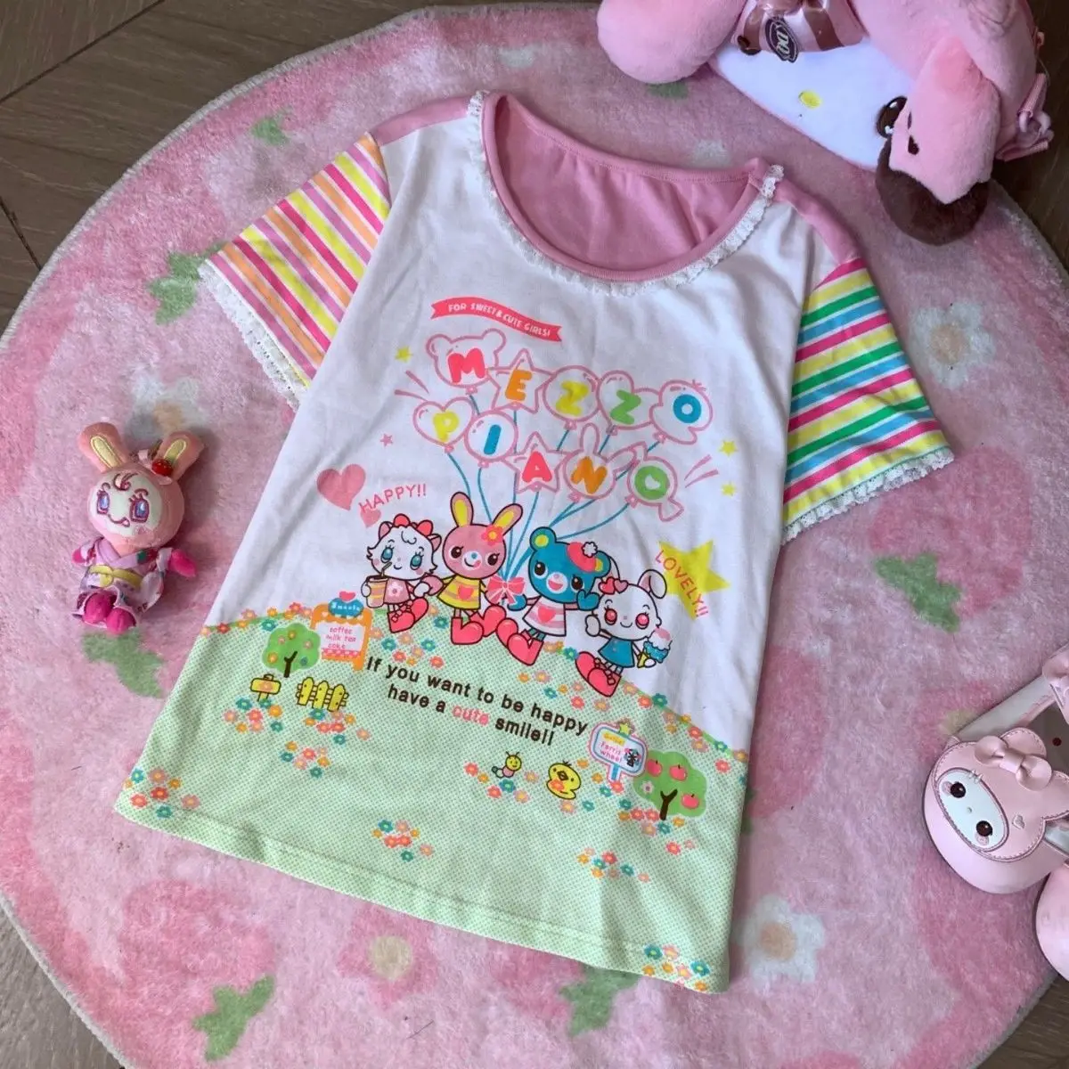 Sommer Neue Süße Mädchen Grafik T-Shirts Baumwolle Y2k Ästhetische Kleidung Japanische Niedliche Cartoon Mp Jojifuku Kurzarm-T-Shirt