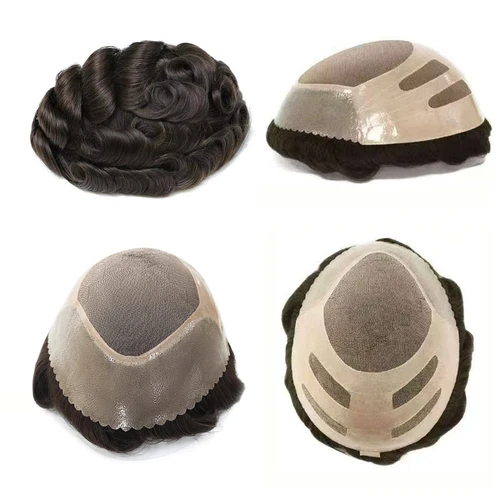 Imagen 2 del producto Prótesis Capilar Masculina Estilo Banda de 8x10 Pulgadas con Cabello Humano, Base Fina de Monofilamento y Piel Delgada, Sistema de Reemplazo Capilar Transpirable y Duradero