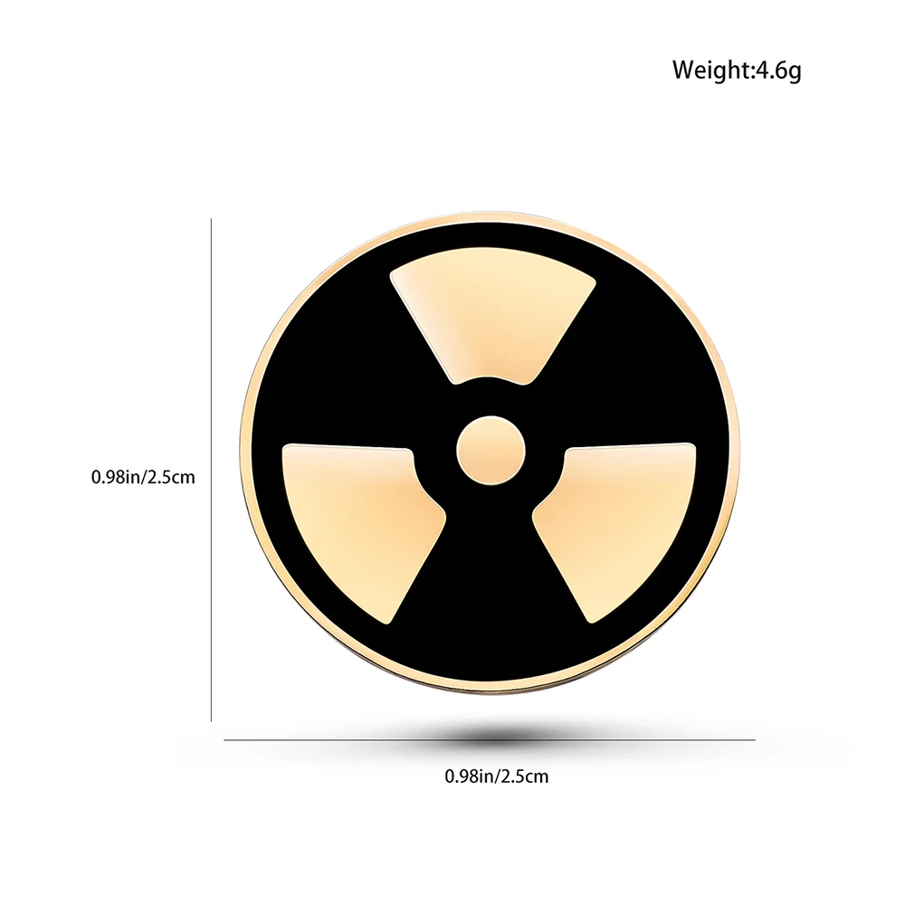 Harong Nuclear Radiation Warning Pin Special Metal Pin for Radiology Department  X-ray Technician  Jewelry Gift for Doctors