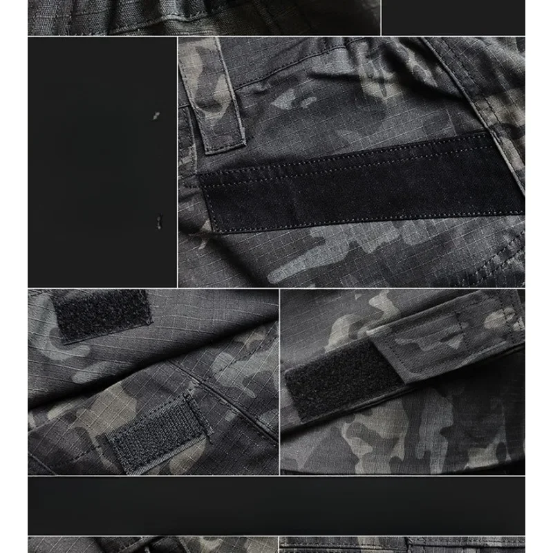 Outdoor Clothing Tactical Pants Men Loose Multi-pocket Training Workwear Spring and Autumn Multi-pocket Camouflage Cross-border