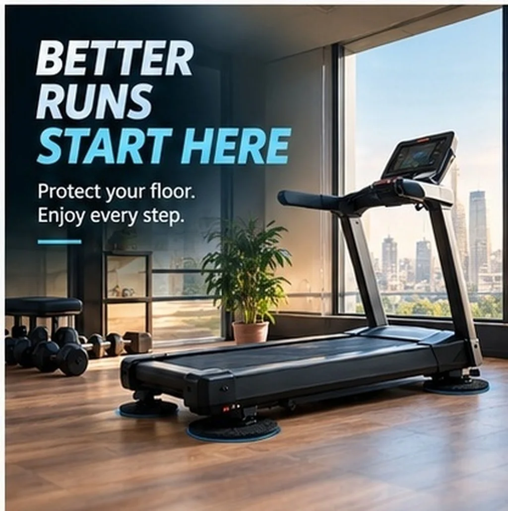 6Pcs Treadmill Floor Mat Heavy Duty Soundproof Shock Absorbing Non Slip for Exercise Equipment Carpet Hardwood Tile Protection