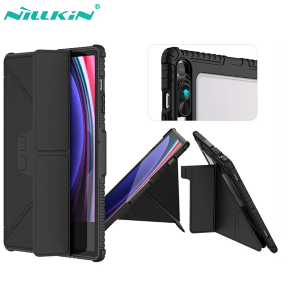 

For Samsung Galaxy Tab S9 Ultra Case Nillkin Bumper Leather Multi-angle Folding Camera Protection Cover For Galaxy Tab S9/S9 FE+