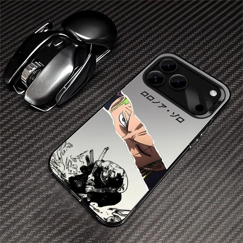 Japan Anime One Piece Zoro Phone Case for iPhone 11 12 13 14 15 16 17 Pro Max Plus Zoro Squint Three blade flow Shockproof Cover