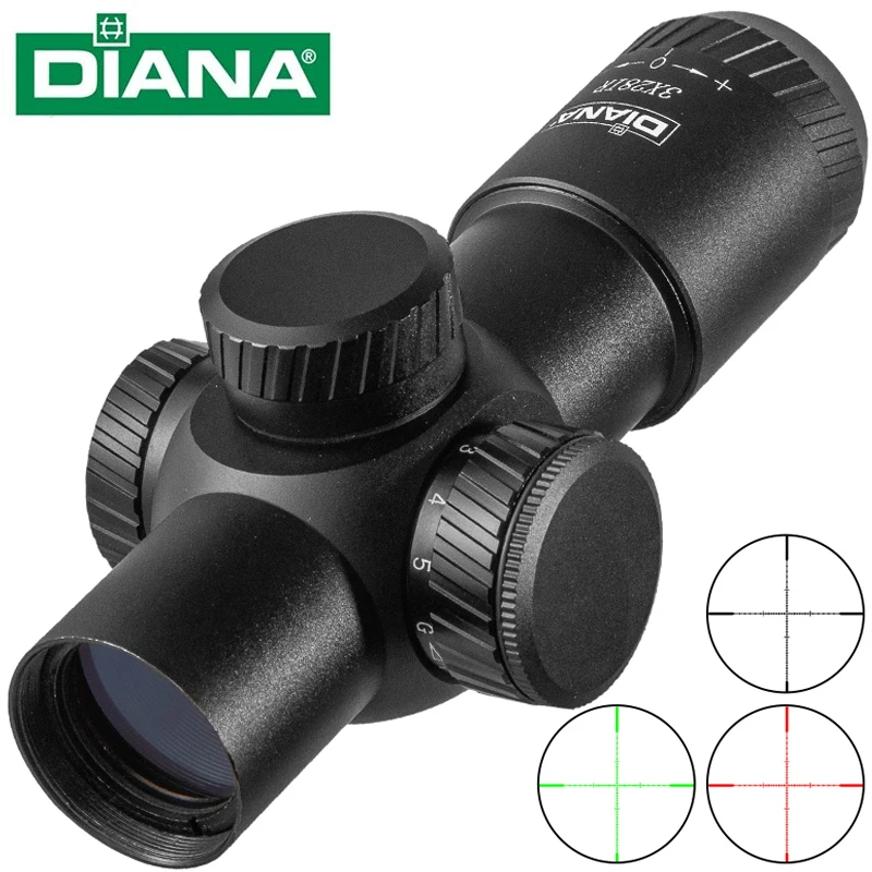 DIANA 3X28 Tactical Hunting Rifle Scope Airsoft PCP Riflescope Outdoor Shooting Sports Sniper Optical Sight Weapons Fitting