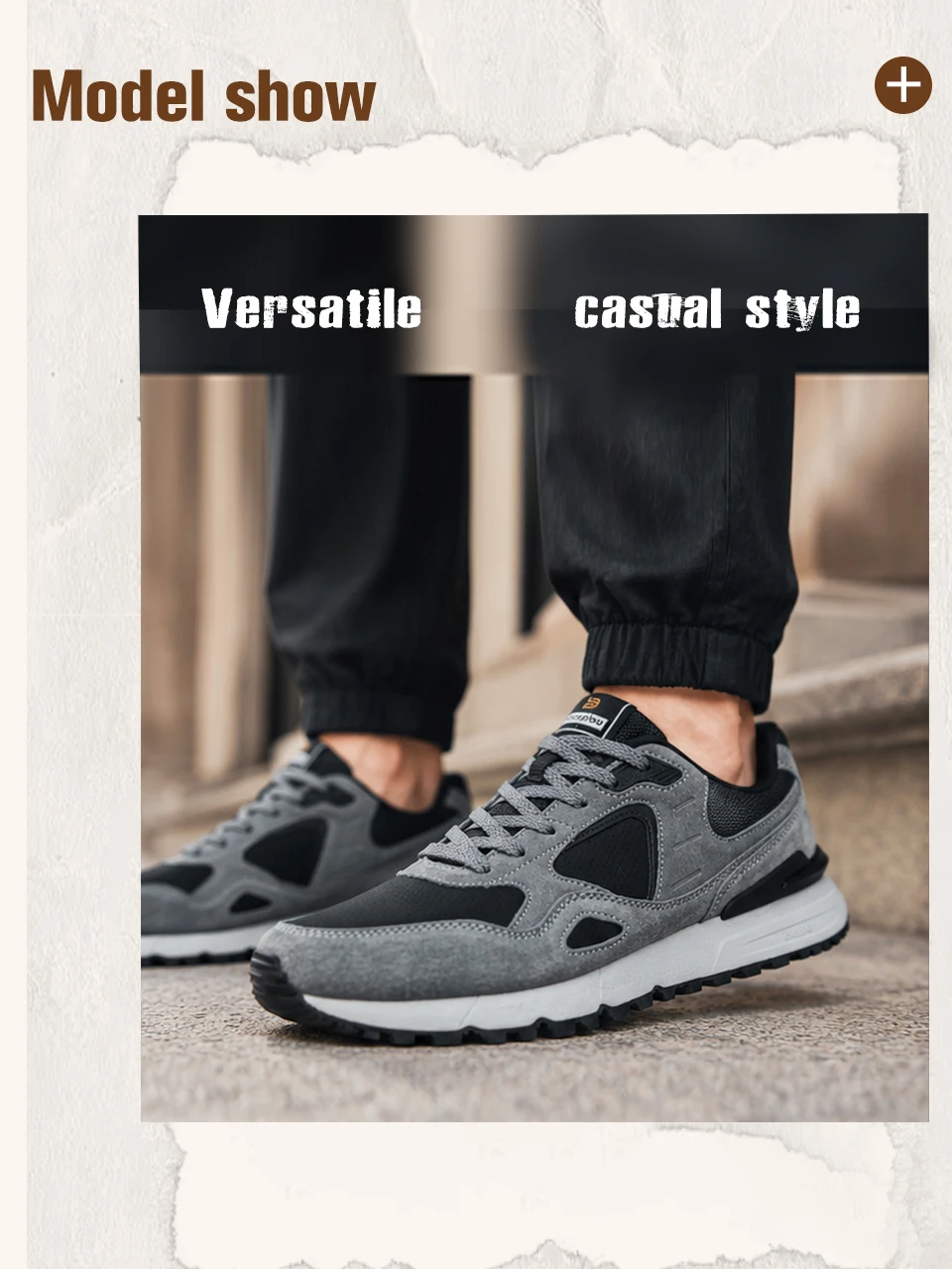 Baasploa Herren-Freizeitsneaker aus Leder, modische Turnschuhe für den täglichen Gebrauch, Lifestyle-Schuhe für Herren, neue bequeme Sportschuhe, rutschfest – Detail 8