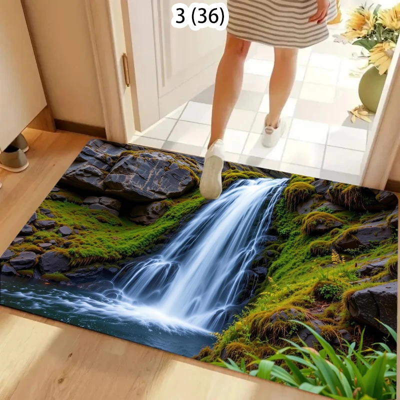Grassland Multi-Tiered Waterfall Rug Carpet Mat Non-Slip for Entryway Bathroom Kitchen Majestic Home Decor