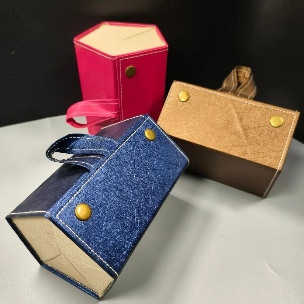 

Portable PU Leather Glasses Organizer 5 Grids Wall-mounted Eyeglasses Storage Box Foldable Shock-proof Eyewear Holder