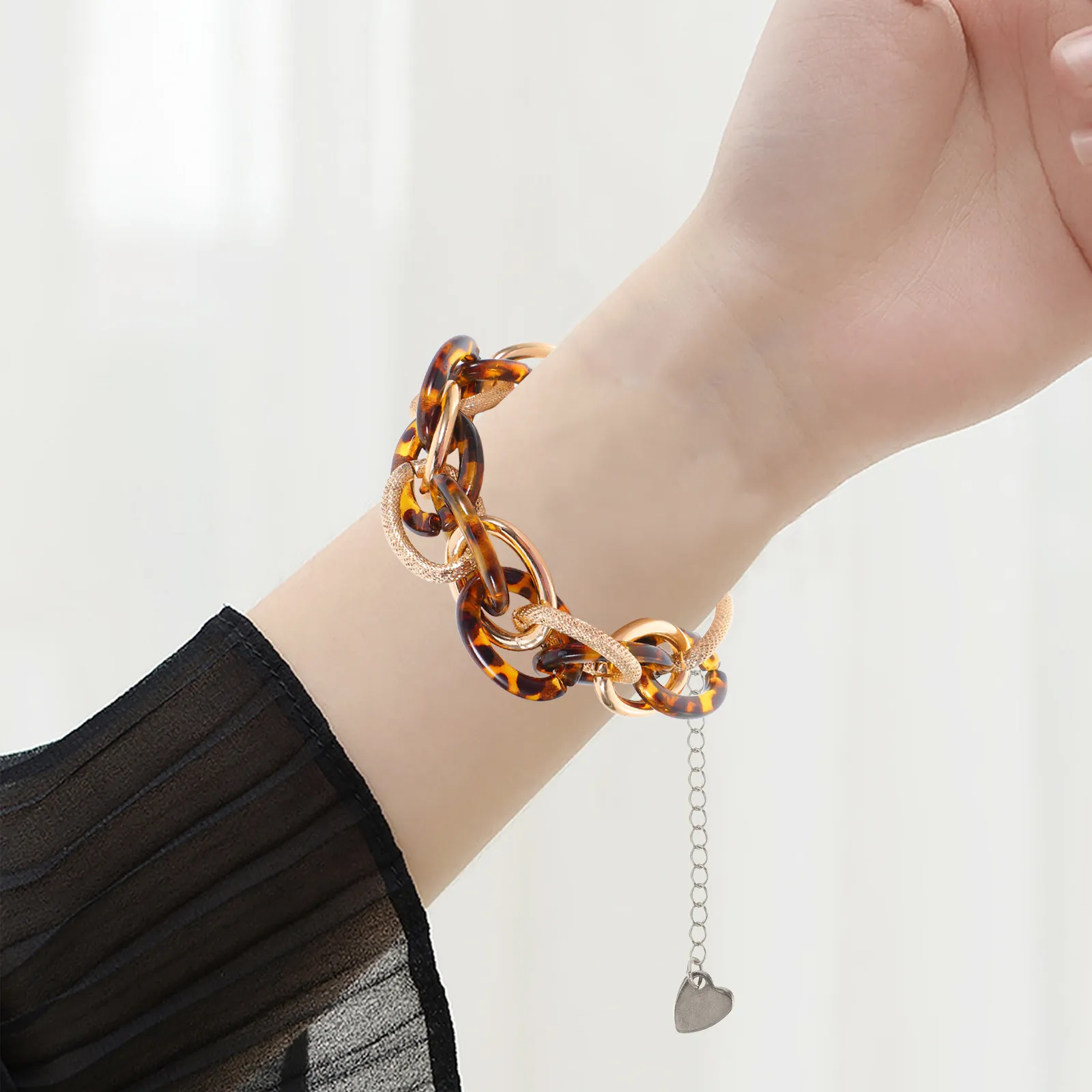 

30Pcs Stainless Steel Heart Chain Extenders 65Mm Necklace Extension Chains Adjustable Jewelry Extender Tail Charms for Bracelets