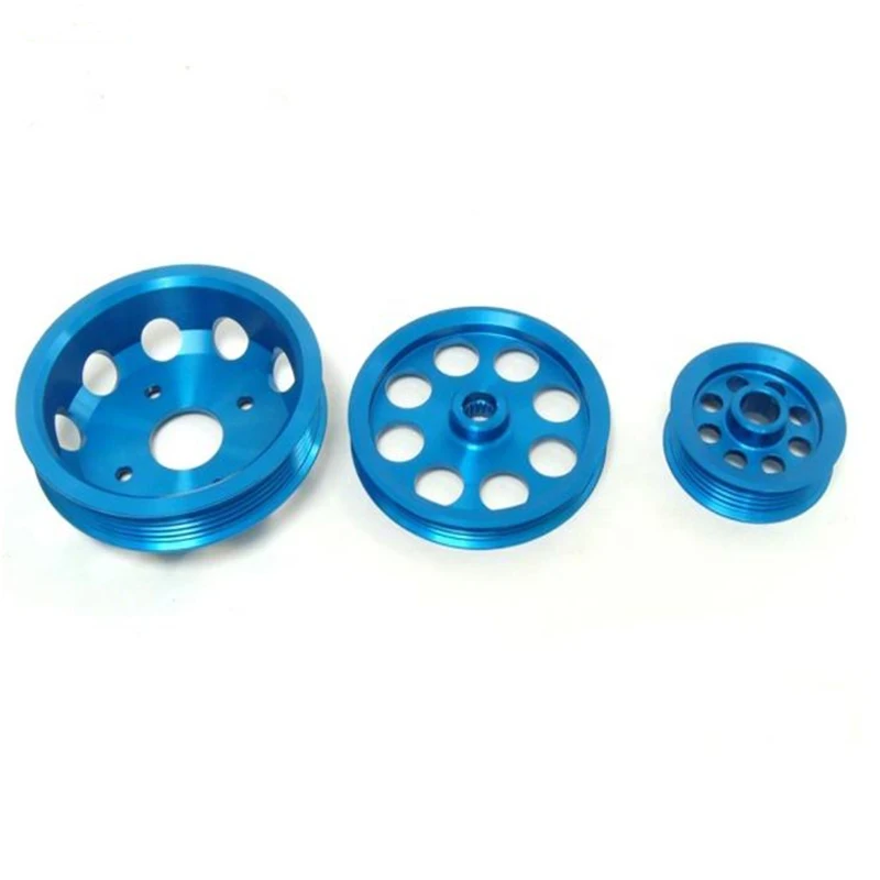 

Изготовленные на заказ металлические детали, прототип с ЧПУ, микрообработка, прецизионный обработанный синий шкив из алюминиевого сплава
