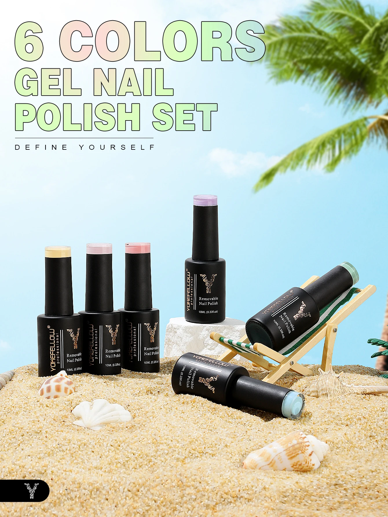 طقم طلاء أظافر جل يوكيفلو-باستيل ، حلوى ، لون حلو ، ناعم ، وردي ، أصفر ، أرجواني ، ربيع ، صيف ، 6