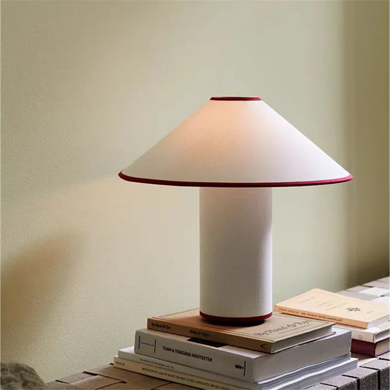 

Colette Table Lamp Wabi-sabi Fabric white mushroom desk lamp Art Decorative Living Room white Bedside Study reading lamp