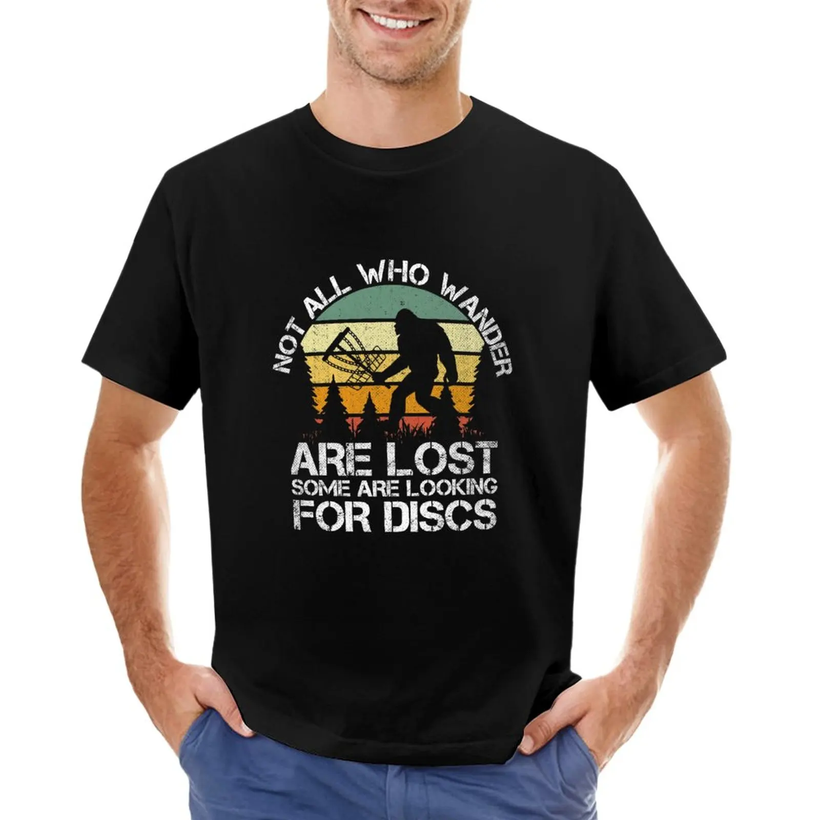 Not All Who Wander Are Lost Shirt Funny Bigfoot Disc Golf | Funny Disc Golf Quotes for Women Men | Vintage Disc Golf Lov T-Shirt