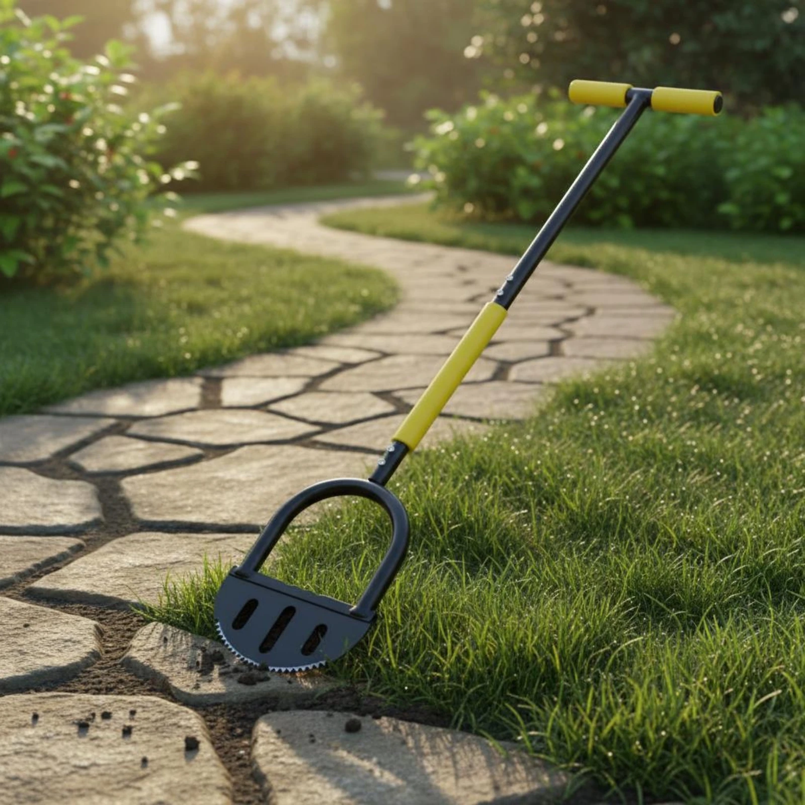 Crescent Edger Sturdy Steel Blade Manual Lawn Edger Crescent Shovel Easy to Use Garden Tools Wide Footrest for Yard