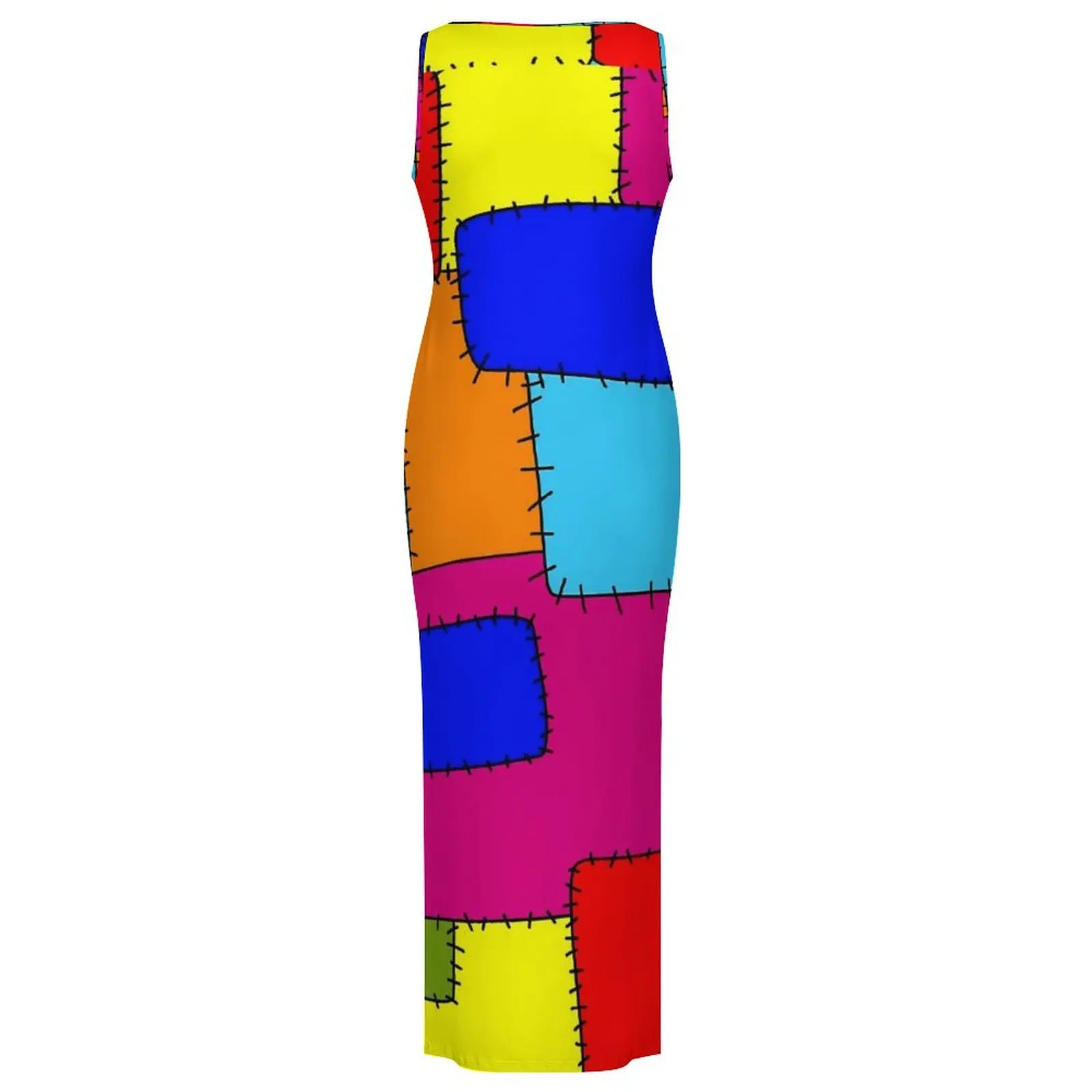 สตรี Patchwork พิมพ์ชุดสายรุ้งลายสก๊อตความงามชุดเข้ารูปฤดูร้อน Retro Maxi ชุดที่กําหนดเอง Oversize Vestidos