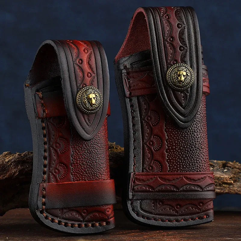

Carved Leather Holster Top Layer Folding Leather Holster Storage Knife Holster Outdoor Knife Store Sheath Knife Shell