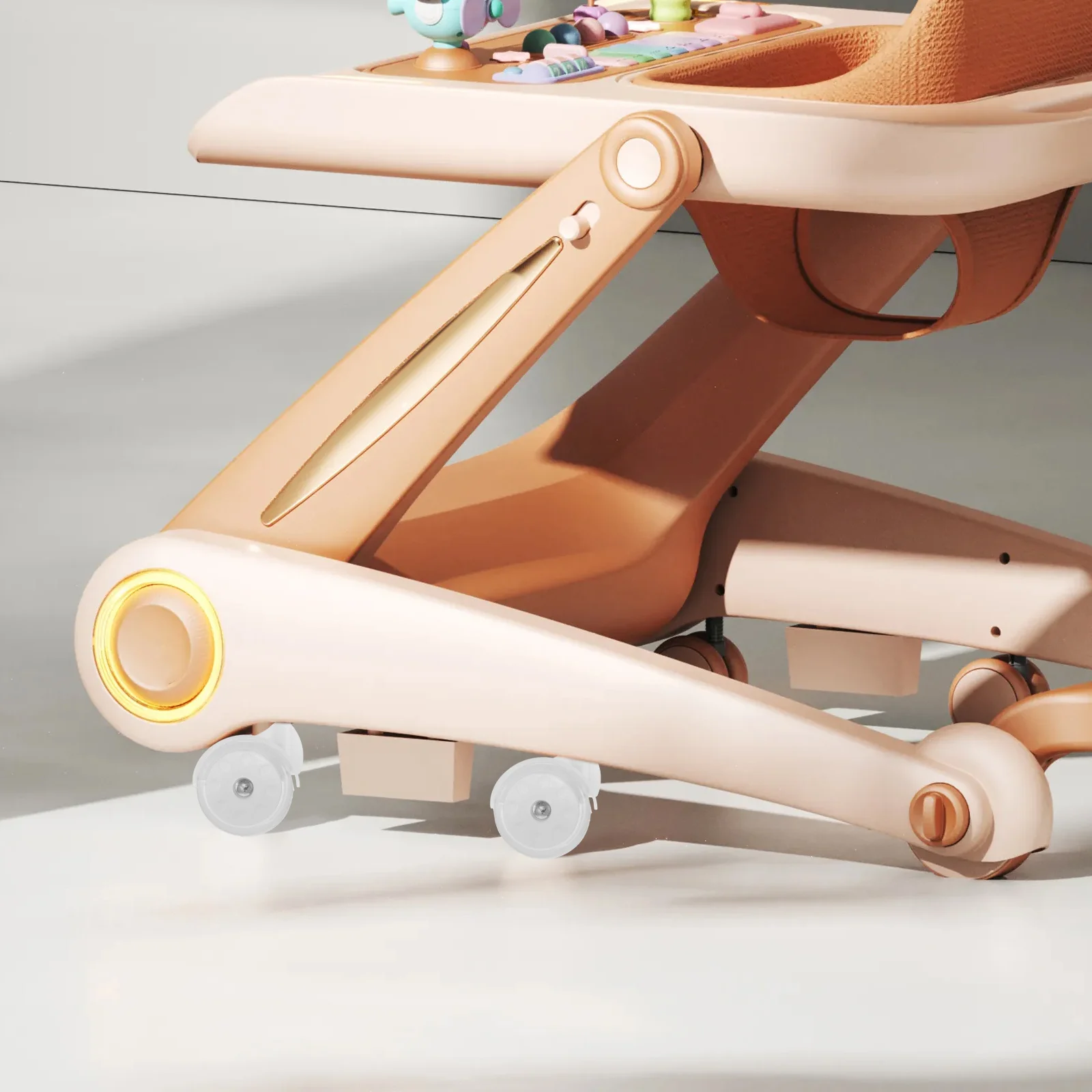 4 قطع من عجلات مشاية الأطفال البديلة البلاستيكية العالمية السلسة، مجموعة عجلات بديلة لمشايات الأطفال، ملحقات السلامة