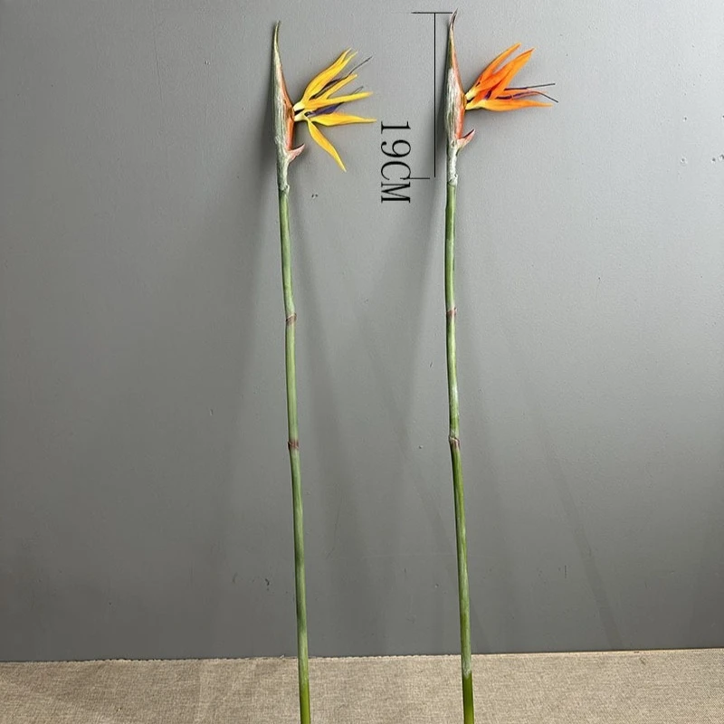 4 Stück Simulationsblumen 97cm PU Paradiesvogelzweig Künstliche Blume Einkaufszentrum Dekoration Künstliche Gelbe Paradiesvögel – Detail 1
