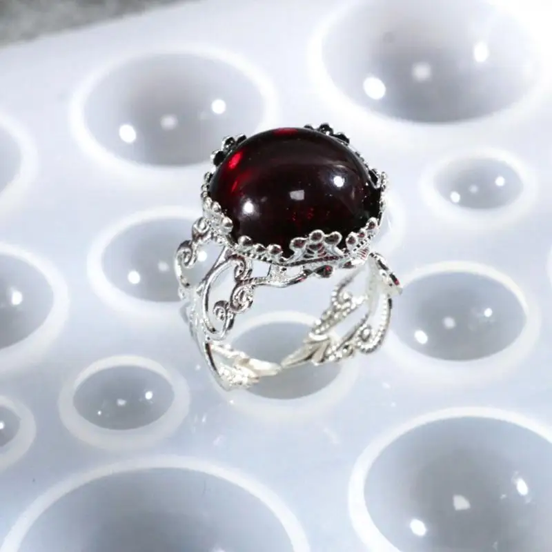 Shiny Glossy Silicone Resin Molds Round Patch Rings Mold DIY Pendant Ornaments Jewelry Epoxy Resin Crafting Molds