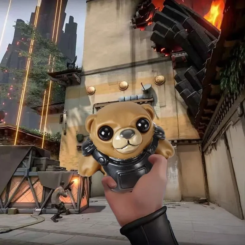 TACTI-SERIES Beruang Valorant Mengembalikan Periferal Permainan Dekompresi Lucu Model Boneka Dapat Diremas Ornamen Kerajinan Hadiah Koleksi