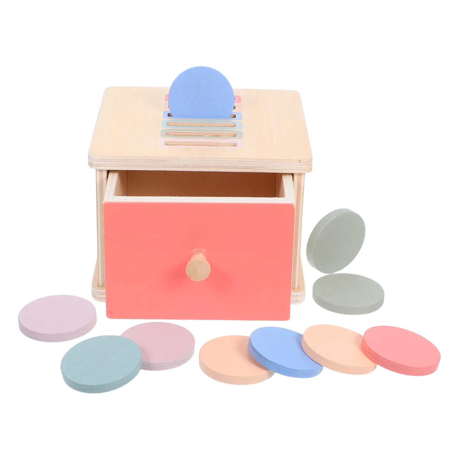 

Деревянный сортировочный ящик Монтессори для развития мелкой моторики, с отсеками для монет, для раннего обучения и развития малышей, для сопоставления и классификации