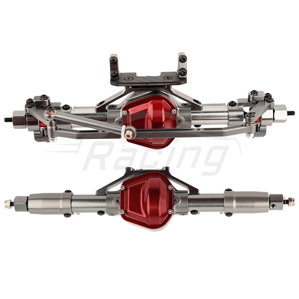 Metalllegierung Vorne Mitte Hinten Gerade Achse mit Servo Basis für 1/10 RC Rock Crawler Auto Axial SCX10 RC 4WD D90 Upgrade Teile