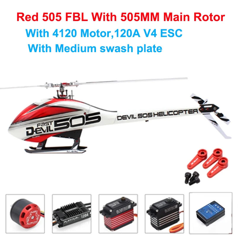 ALZRC-RC Devil 505 FAST R42 FBL KIT RC helicóptero 420MM cuchillas principales de fibra de carbono equipado sistema de Rotor FBL CNC Servo de Metal completo