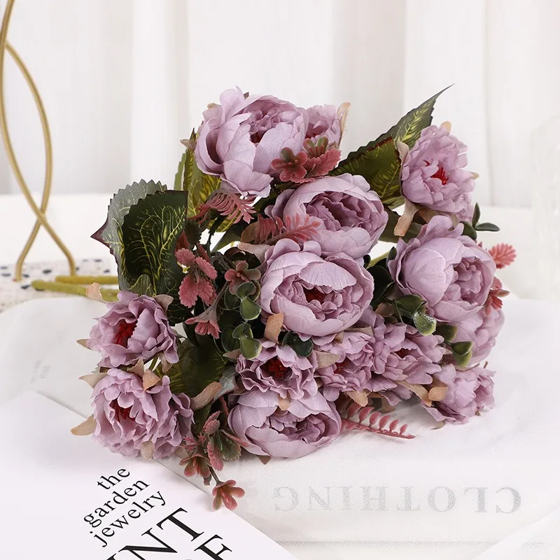 Künstliche Ronghua Pfingstrose Simulation Blume nach Hause Hochzeit gefälschte Blumen bündel Engineering Gartenbau Dekoration – Detail 13