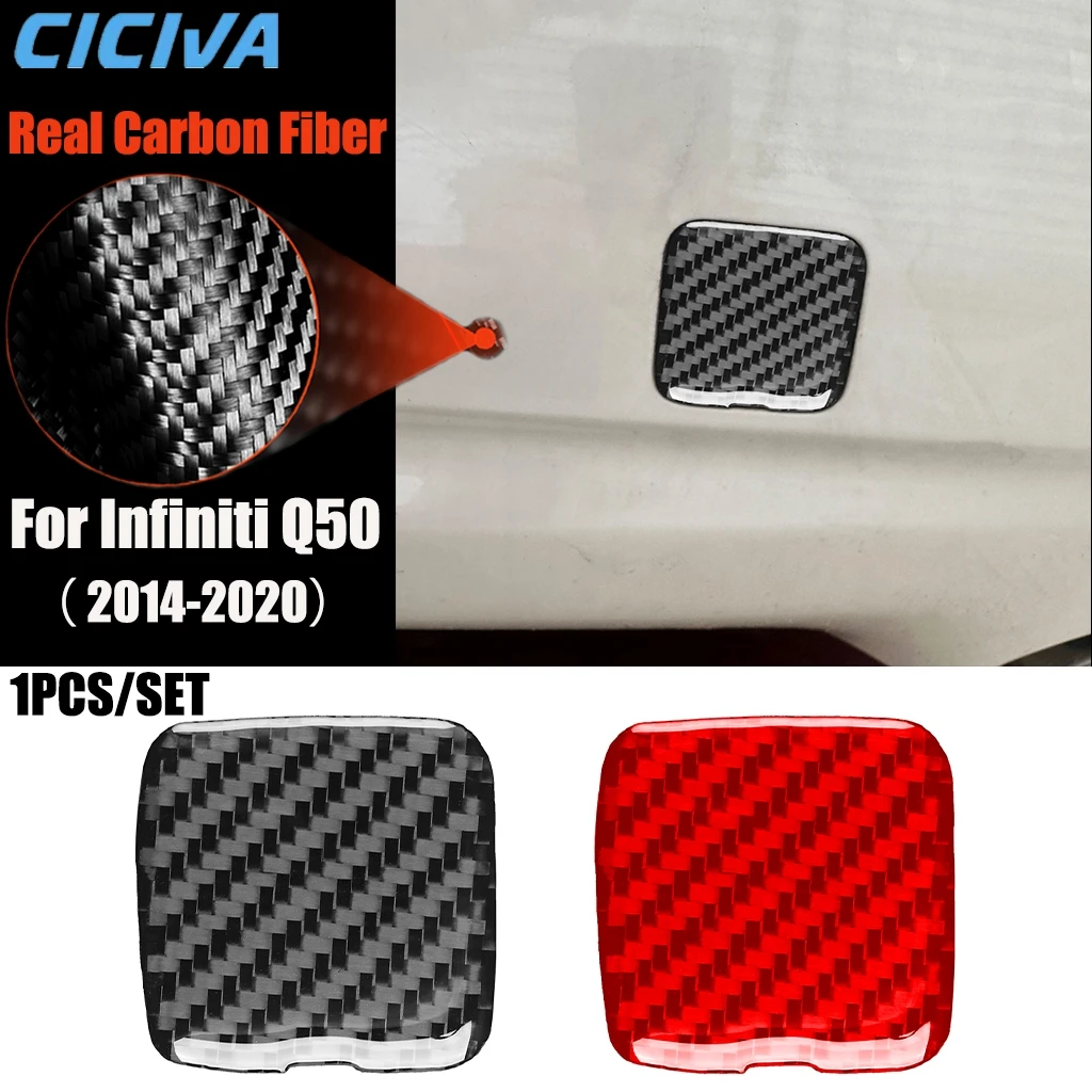 

Carbon Fiber Car Accessories Rear Trailer Hitch Decorative Modified Exterior Trim Cover Soft Sticker For Infiniti Q50 2014-2020